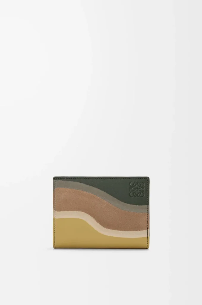 Compact Landscape wallet in nappa calfskin Bottle Green/Ochre Compact Landscape wallet in nappa calfskin Bottle Green/Ochre