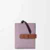 Compact zip wallet in soft grained calfskin Dirty Mauve/Squirrel