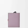 Compact zip wallet in soft grained calfskin Dirty Mauve/Squirrel
