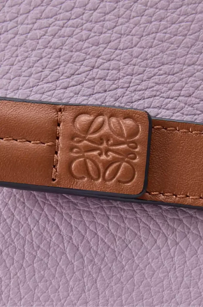 Compact zip wallet in soft grained calfskin Dirty Mauve/Squirrel