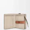 Compact zip wallet in soft grained calfskin Rosemary/Tan
