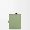 Compact zip wallet in soft grained calfskin Rosemary/Tan