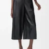 Cropped trousers in nappa lambskin Black Cropped trousers in nappa lambskin Black