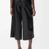 Cropped trousers in nappa lambskin Black Cropped trousers in nappa lambskin Black