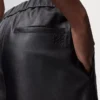 Cropped trousers in nappa lambskin Black Cropped trousers in nappa lambskin Black