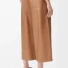 Cropped trousers in nappa lambskin Toffee Cropped trousers in nappa lambskin Toffee