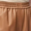 Cropped trousers in nappa lambskin Toffee Cropped trousers in nappa lambskin Toffee