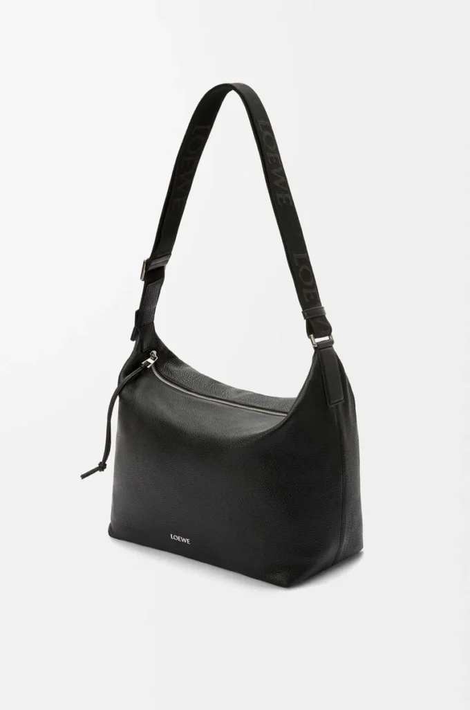 Cubi crossbody bag in supple grained calfskin Black