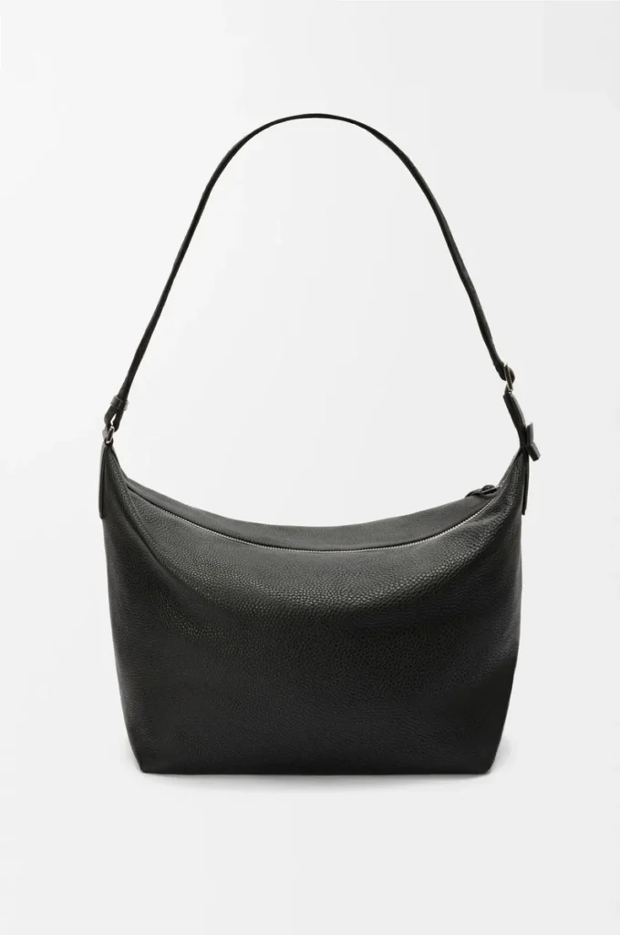 Cubi crossbody bag in supple grained calfskin Black