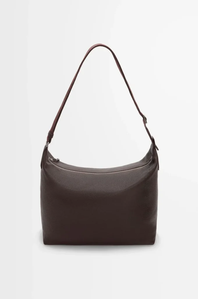 Cubi crossbody bag in supple grained calfskin Oxblood