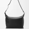 Cubi crossbody bag in supple smooth calfskin and jacquard Black