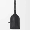 Cubi crossbody bag in supple smooth calfskin and jacquard Black
