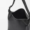 Cubi crossbody bag in supple smooth calfskin and jacquard Black