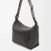Cubi crossbody bag in supple smooth calfskin and jacquard Dark Grey