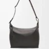 Cubi crossbody bag in supple smooth calfskin and jacquard Dark Grey