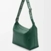 Cubi crossbody bag in supple smooth calfskin and jacquard Evergreen