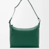 Cubi crossbody bag in supple smooth calfskin and jacquard Evergreen