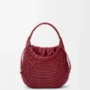 Diamond hobo bag in calfskin Cherry