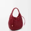 Diamond hobo bag in calfskin Cherry