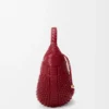 Diamond hobo bag in calfskin Cherry