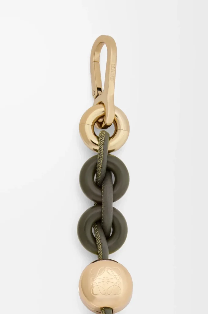 Donut chain in calfskin Dark Khaki