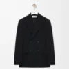 Double-breasted jacket in wool Black