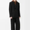 Double-breasted jacket in wool Black