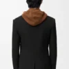Double-breasted jacket in wool Black