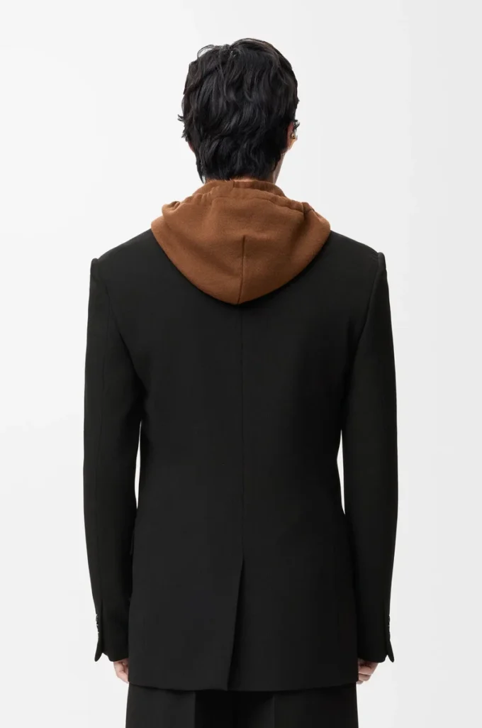 Double-breasted jacket in wool Black