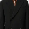 Double-breasted jacket in wool Black