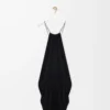 Draped dress in silk Black