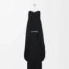 Draped dress in silk Black