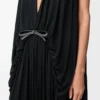 Draped dress in silk Black