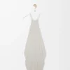 Draped dress in silk White