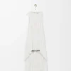 Draped dress in silk White