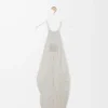 Draped dress in silk White