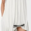 Draped dress in silk White