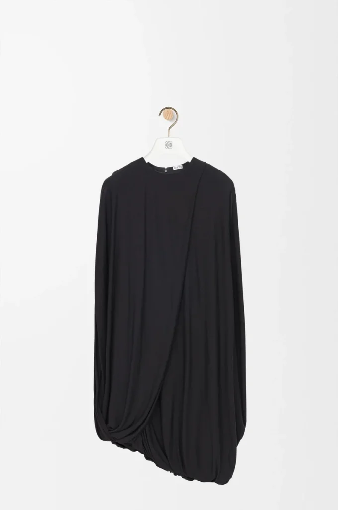 Draped dress in viscose Black