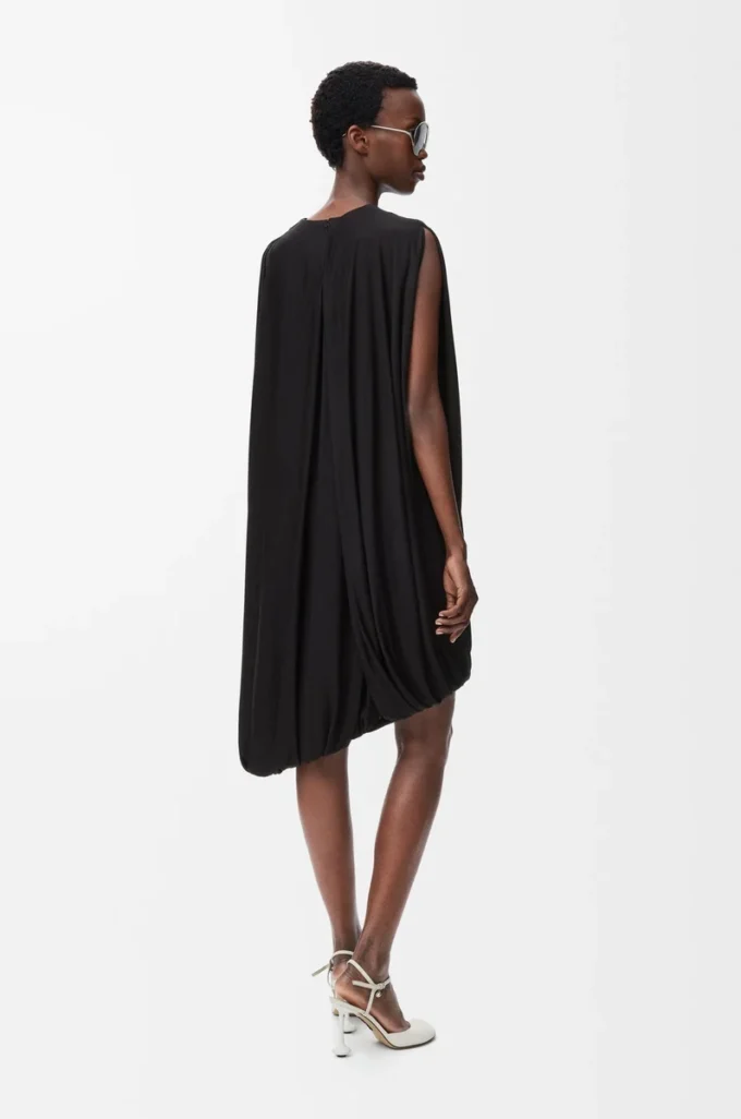 Draped dress in viscose Black