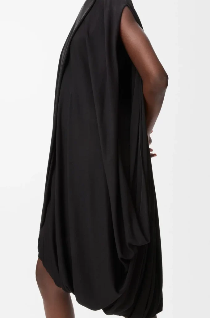 Draped dress in viscose Black