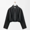 Draped jacket in nappa lambskin Black Draped jacket in nappa lambskin Black