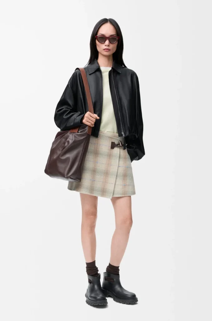 Draped jacket in nappa lambskin Black Draped jacket in nappa lambskin Black