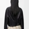 Draped jacket in nappa lambskin Black Draped jacket in nappa lambskin Black