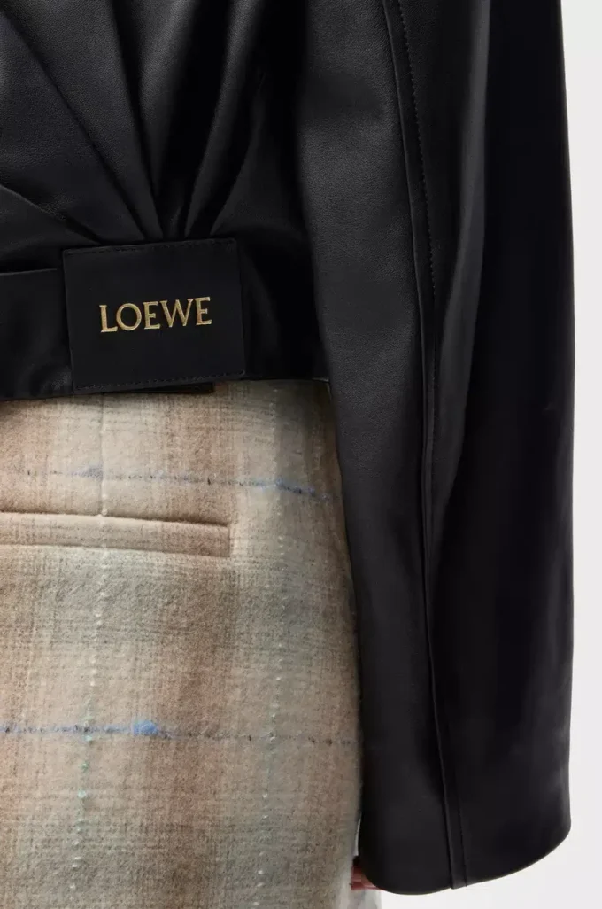 Draped jacket in nappa lambskin Black Draped jacket in nappa lambskin Black