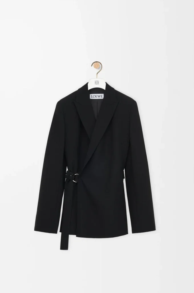 Draped jacket in wool Black Draped jacket in wool Black