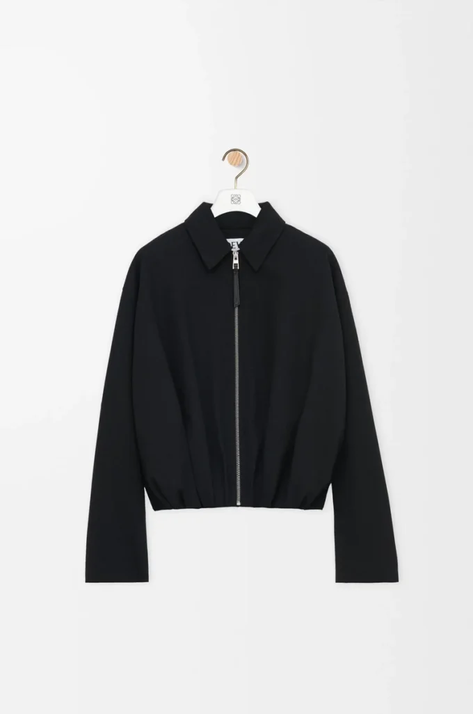 Draped jacket in wool Black Draped jacket in wool Black
