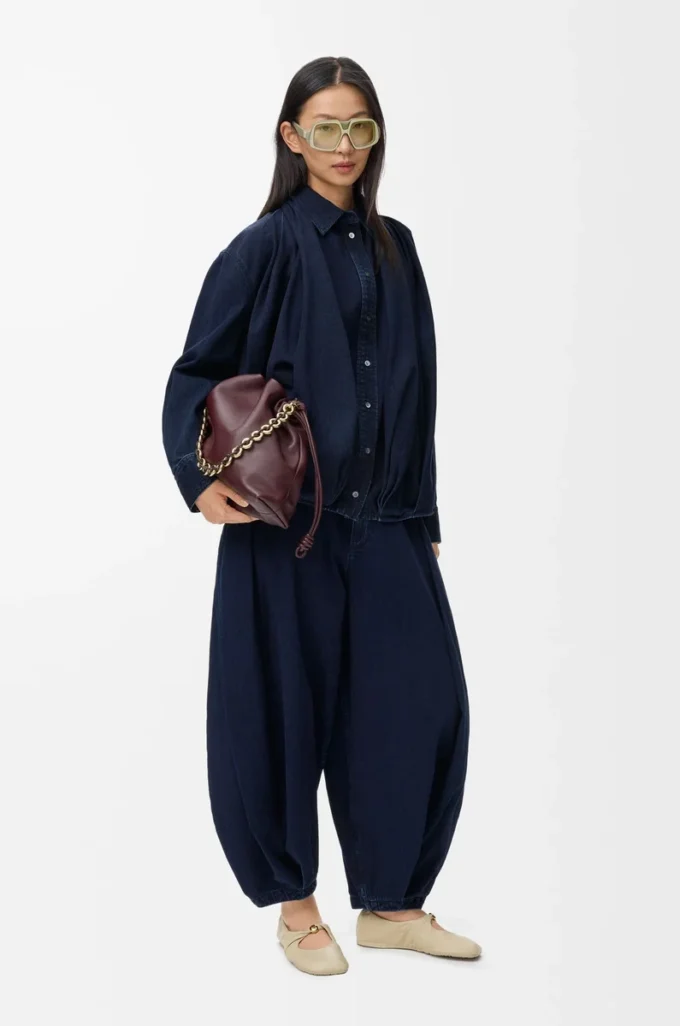 Draped shirt in denim Dark Indigo Draped shirt in denim Dark Indigo