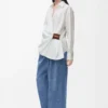 Draped shirt in cotton White Draped shirt in cotton White