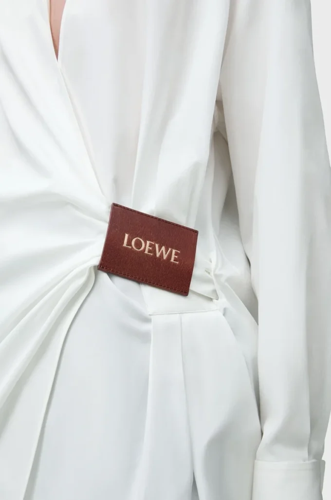 Draped shirt in cotton White Draped shirt in cotton White