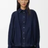 Draped shirt in denim Dark Indigo Draped shirt in denim Dark Indigo